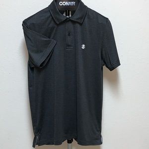 Izod Golf Men’s Polo Shirt Short Sleeve Gray Striped Size Small